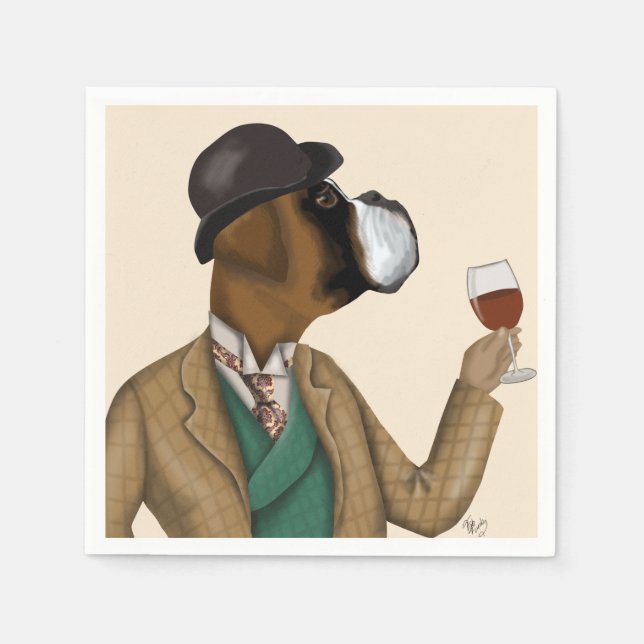 Boxer Wine Snob Napkin (Front)