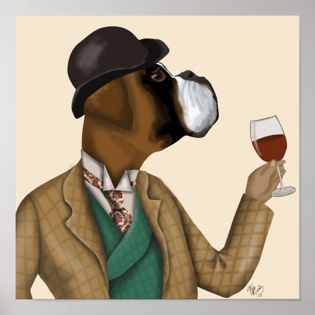 Boxer Wine Snob Poster (Front)