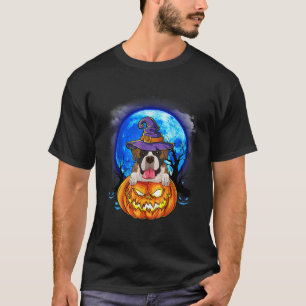 Boxer Witch Hat Pumpkin Scary Halloween Dog Lovers T-Shirt