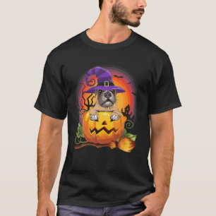 Boxer Witch Pumpkin Halloween Dog Lover Costume T-Shirt