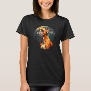 Boxer With Full Moon in Background T-Shirt