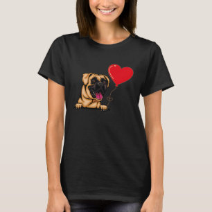 Boxer With Heart Balloon Valentines Day Love Boys T-Shirt