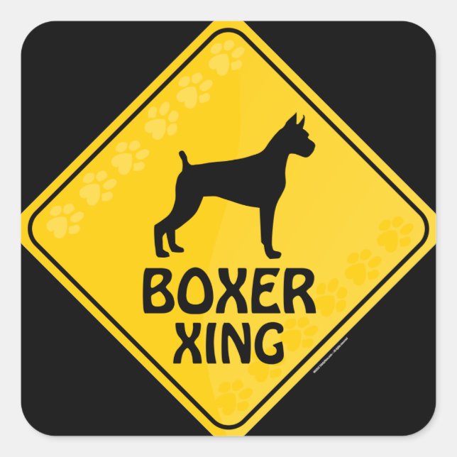 Boxer Xing Square Sticker (Front)