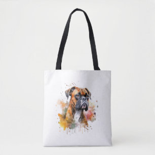BoxerLove Watercolor Artwork - Loyal Canine Breed Tote Bag