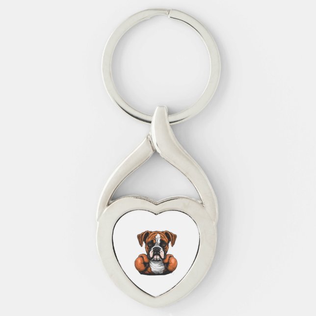 BoxerLoveK9's Designer Art Key Ring (Front)
