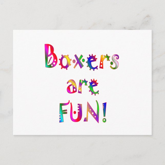 Boxers are Fun Postcard (Front)