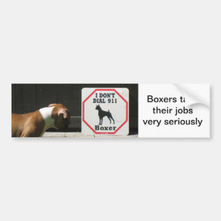 Boxers Dont Dial 911 Bumper Sticker
