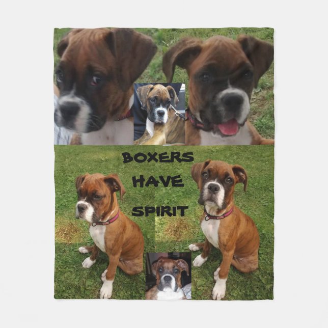 BOXERS HAVE SPIRIT COLLAGE fleece Blanket (Front)