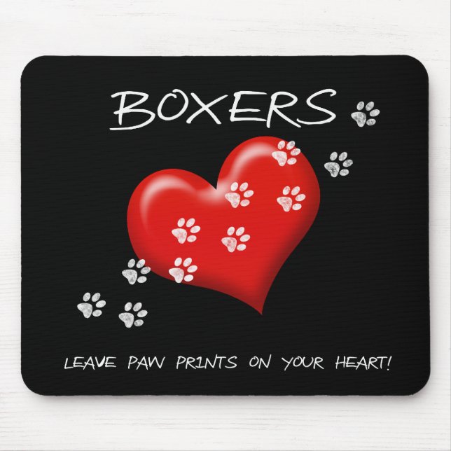 Boxers Leave Paw Prints Mouse Mat (Front)