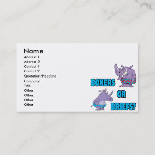 boxers or briefs funny undies rhinos business card