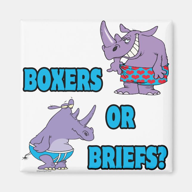 boxers or briefs funny undies rhinos magnet (Front)