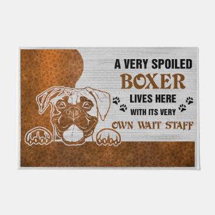 Boxers Welcome Mat   Perfect Gift for Dog Owner