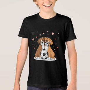 Boxers with soccer ball for Valentine's Day Tri-Blend Shirt