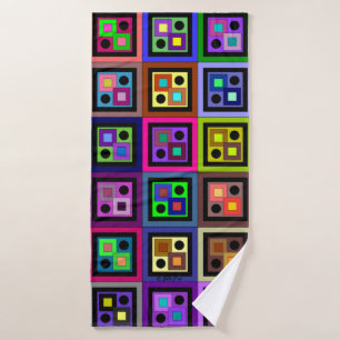 Boxes and Dots Bath Towel