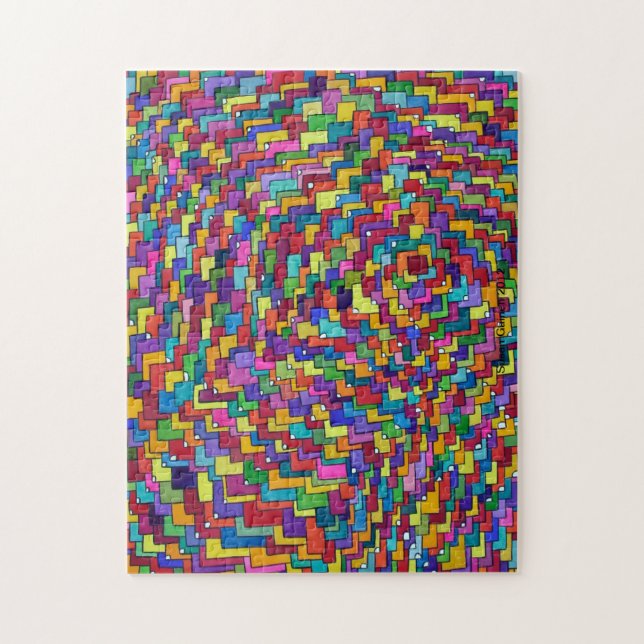 Boxes Dots One Multicolor Abstract Jigsaw Puzzle (Vertical)