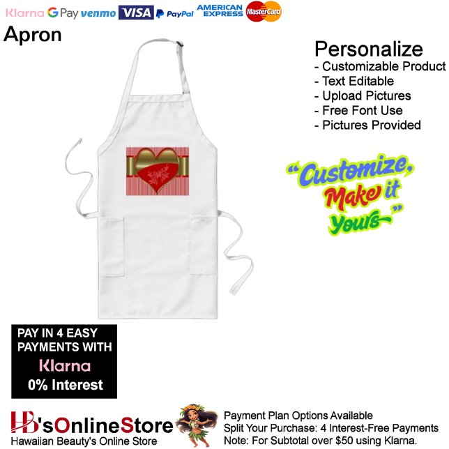 Boxes of Hearts Kitchen Cooking Mess Free Standard Standard Apron (Boxes of Hearts Kitchen Cooking Mess Free Standard Adult Apron.)