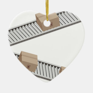 Boxes on a Conveyor Belt Ceramic Tree Decoration