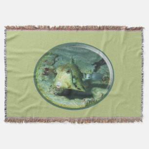Boxfish - so Cute! Photograhic Design of Cowfish Throw Blanket
