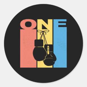 Boxing 1 Birthday Boy Girl Boxing 1 Year Old Classic Round Sticker