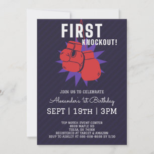Boxing 1st Birthday Party Invitation
