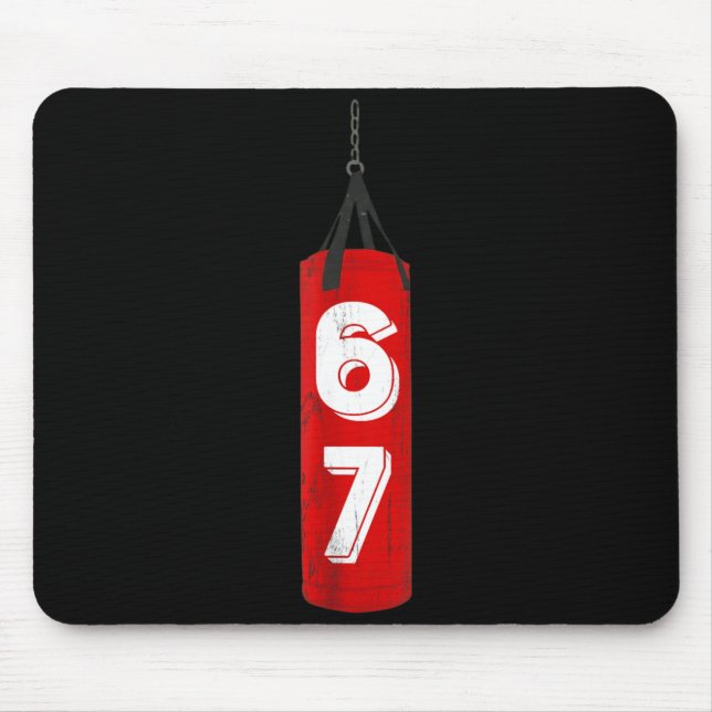 Boxing 6 7 Six Seven Funny MMA Gym Design Mouse Mat (Front)