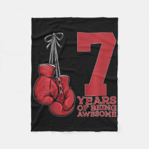 Boxing 7 Years Of Being Awesome Boxer 7th Birthday Fleece Blanket