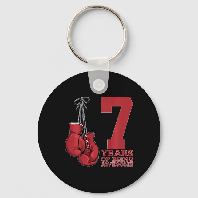 Boxing 7 Years Of Being Awesome Boxer 7th Birthday Key Ring (Front)