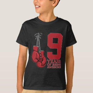 Boxing 9 Years Of Being Awesome Boxer 9th Birthday T-Shirt