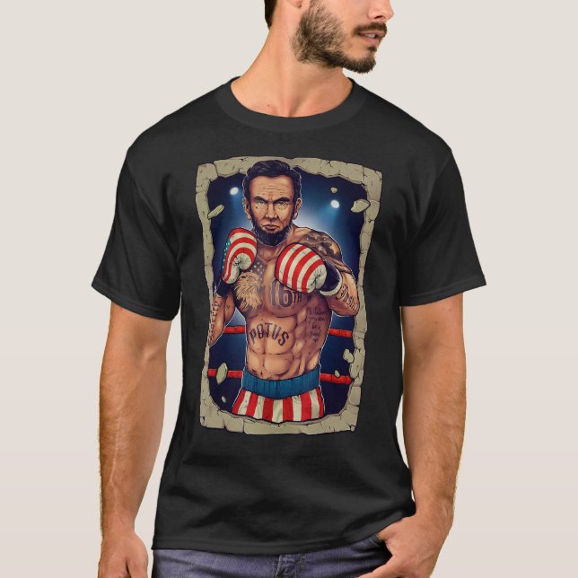 Boxing Abe Lincoln 4th of July Shirt Abe Lincoln J (Front)