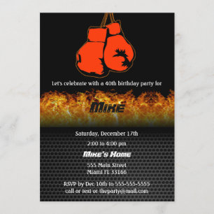 Boxing Adult Birthday Party Invitation