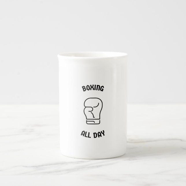 Boxing all day bone china mug (Front)
