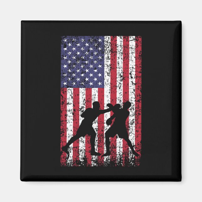 Boxing American Flag  Magnet (Front)