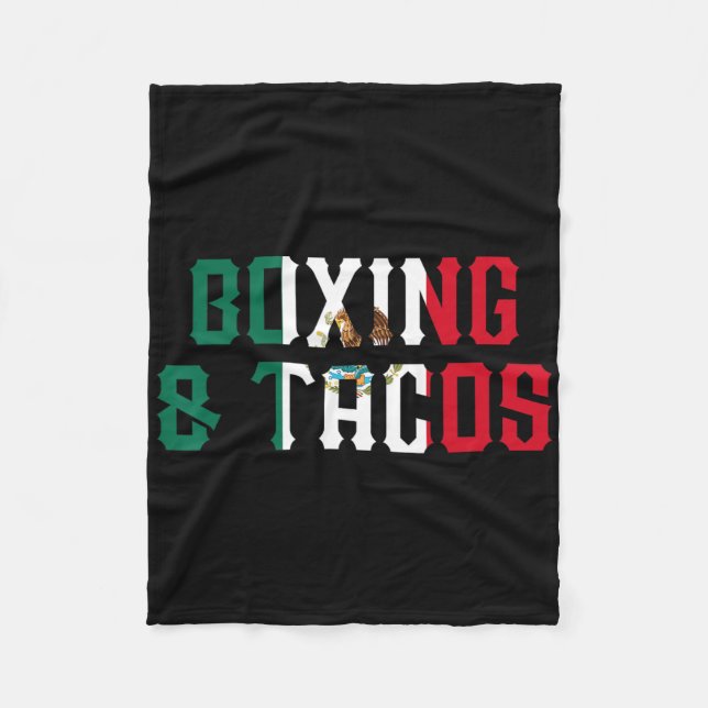 Boxing And Tacos Funny Mexico 1  Fleece Blanket (Front)