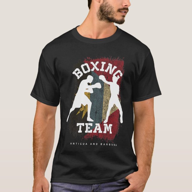 Boxing Antigua & Barbuda Combat Sports Fighter Box T-Shirt (Front)