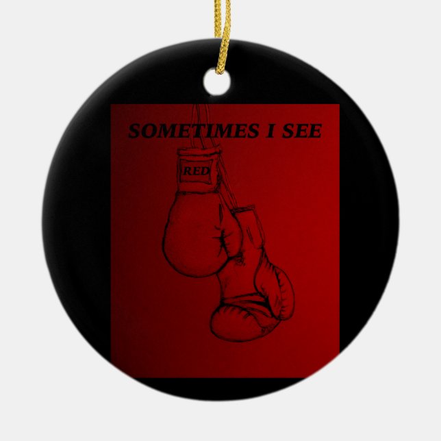Boxing art straight to the Punch. Ceramic Tree Dec Decoration (Front)