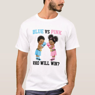 Boxing Babies Boy Girl Gender Reveal Blue or Pink T-Shirt