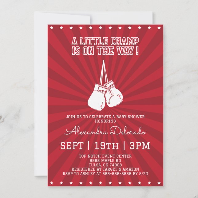 Boxing Baby Shower Invitation (Front)