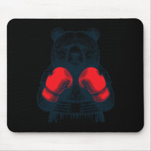 Boxing Bear Fighting Boxer Boxing Lover Gloves Wil Mouse Mat