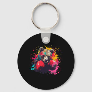 Boxing Bear Lover Boxing Gloves Kickboxing Funny B Key Ring