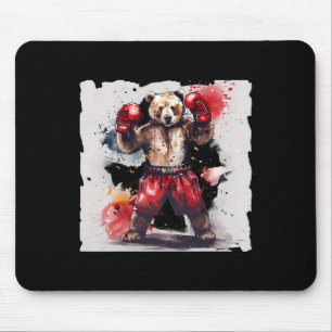 Boxing Bear Lover Boxing Gloves Kickboxing Funny B Mouse Mat