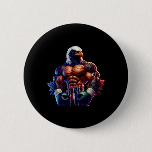 Boxing Blackhawk Boxer Kickboxer Mma Fighter Comba 6 Cm Round Badge
