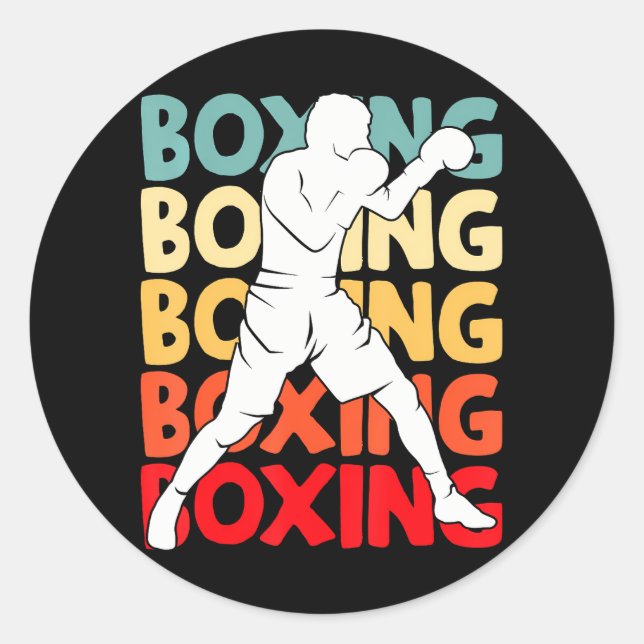 Boxing Boxer Boys Men Classic Round Sticker (Front)