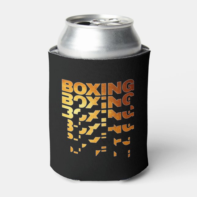 Boxing Boxer Graphic Word Art Can Cooler (Can Front)