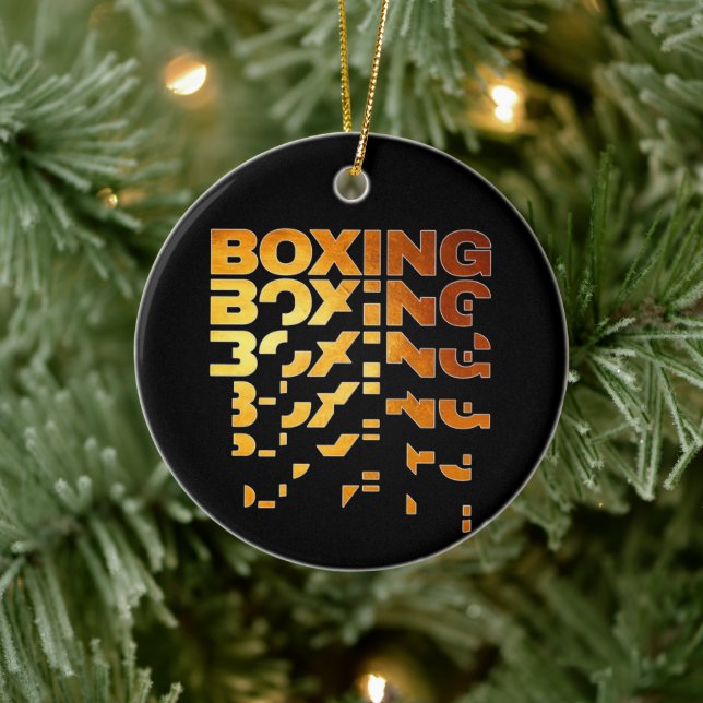 Boxing Boxer Graphic Word Art Ceramic Tree Decoration (Tree)