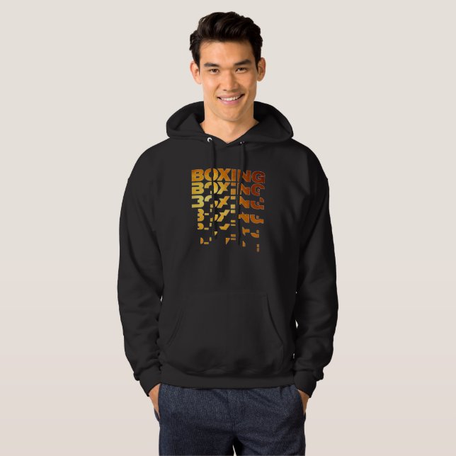 Boxing Boxer Graphic Word Art Hoodie (Front Full)