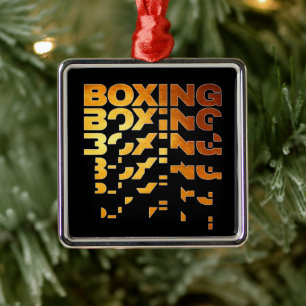 Boxing Boxer Graphic Word Art Metal Tree Decoration