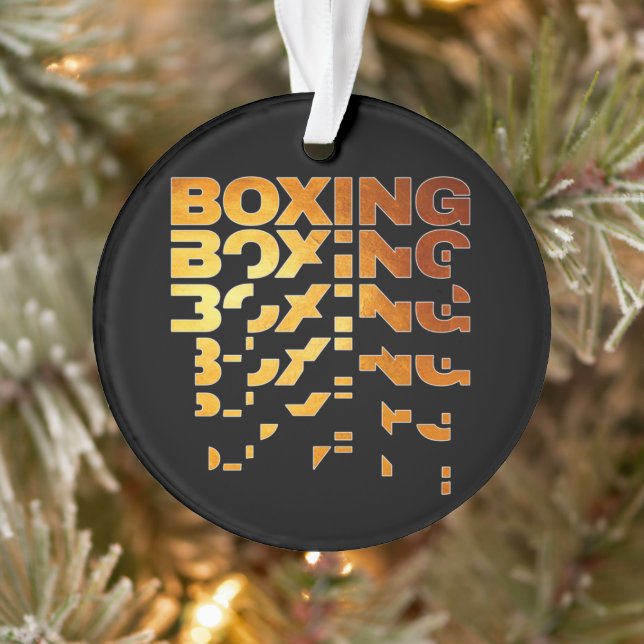 Boxing Boxer Graphic Word Art Ornament (Tree)
