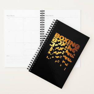 Boxing Boxer Graphic Word Art Planner