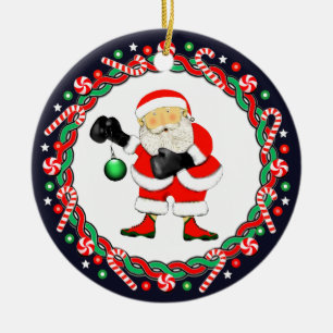Boxing Boxer Holiday Gift Ceramic Ornament