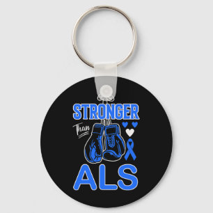 Boxing Boxer Stronger Than Als Awareness Key Ring